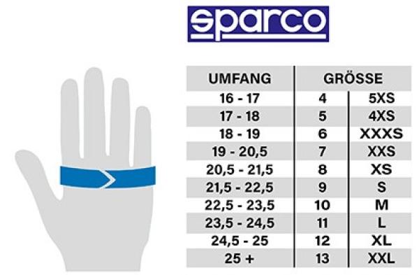 Sparco Karthandschuhe K-Attack schwarz/blau Gr. 9